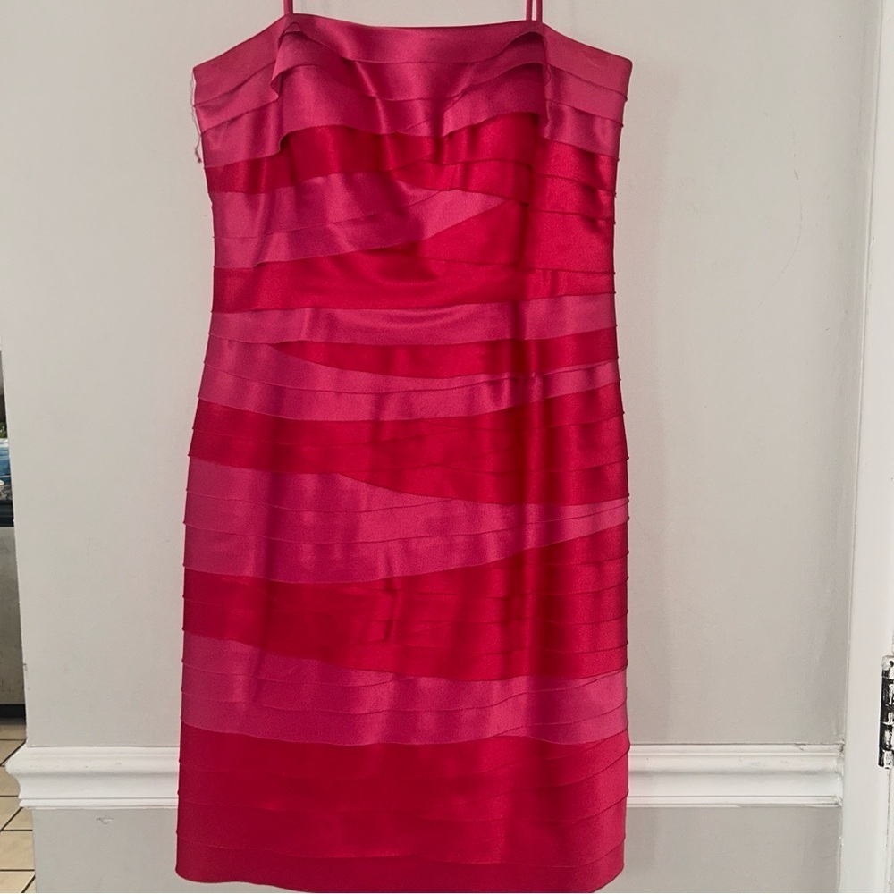 JS Collections Pink Strapless Evening Dress